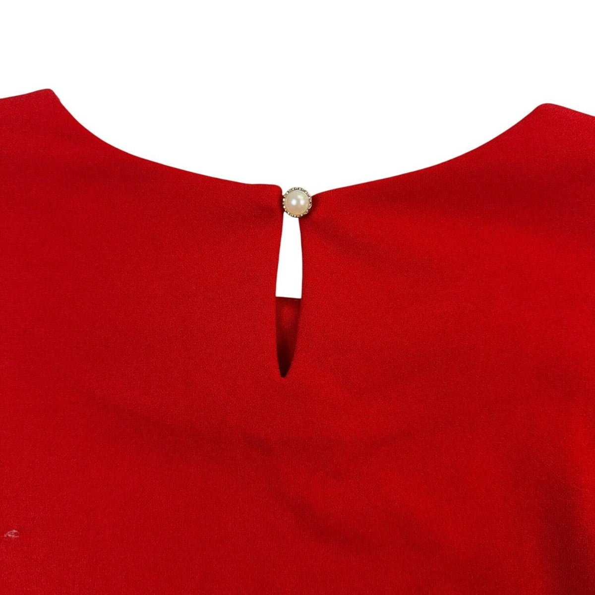 La Dama Womens Red Lace Sleeve Top Size S