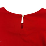 La Dama Womens Red Lace Sleeve Top Size S