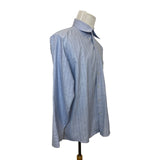 Manhattan Men's Blue and White Striped Long Sleeve Button Down Shirt Sz 32-33