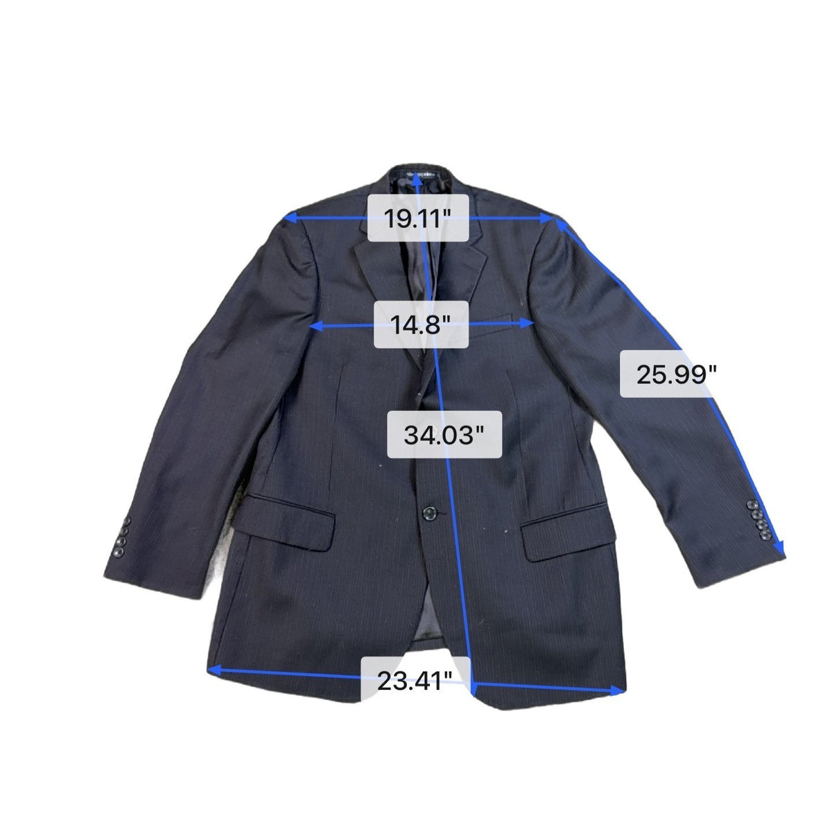 Dockers Mens Black Two-Button Suit Jacket Classy Office Ready Blazer 42R