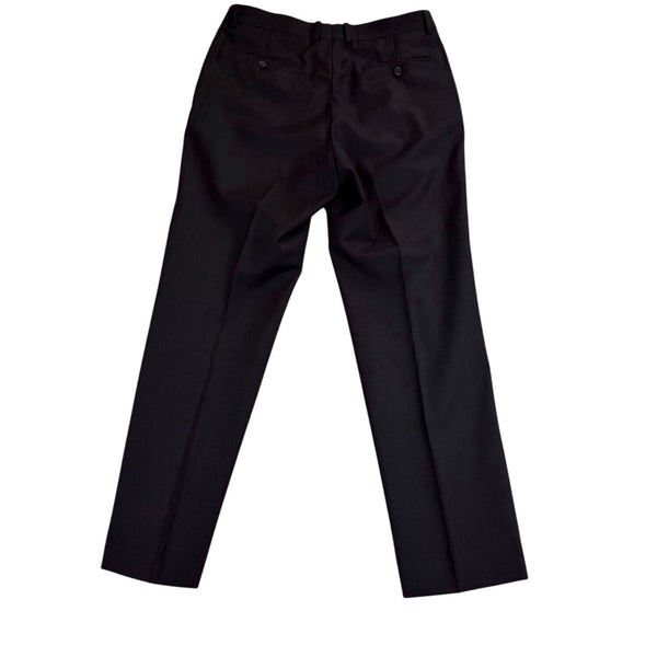 Mens Black Two-Piece Suit Dress Jacket & Pants Slim Fit Size 36