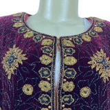 Vtg Adrianna Papéll Women’s Red Volero Velvet with Sequin Beads Sz XS