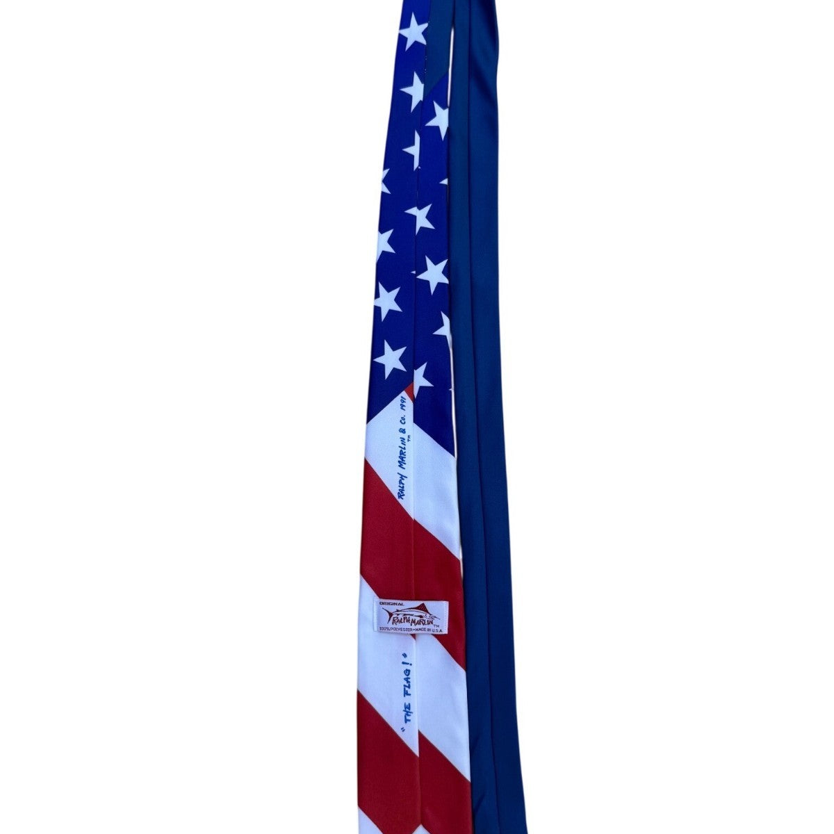Ralph Marlin Mens Red White Blue Polyester American Flag Stripe Necktie