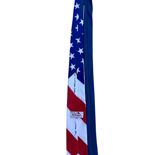 Ralph Marlin Mens Red White Blue Polyester American Flag Stripe Necktie