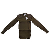 Rothco Mens Earth Brown Commando Sweater Ribbed Knit Durable Size L
