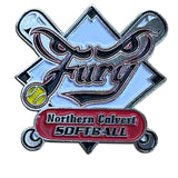 Northern Calvert Fury Softball Team Lapel Pin With Dual Clutch Backing By Metro