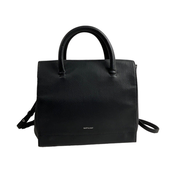 Matt And Nat Women's Adel Purity Black Vegan Leather Shoulder Crossbody Bag Sz M