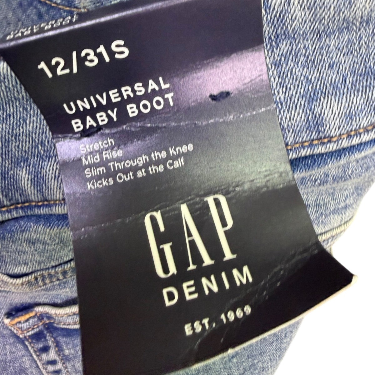 Gap Womens Light Wash Denim Baby Bootcut Jeans With Stretch Universal Fit 12/31S