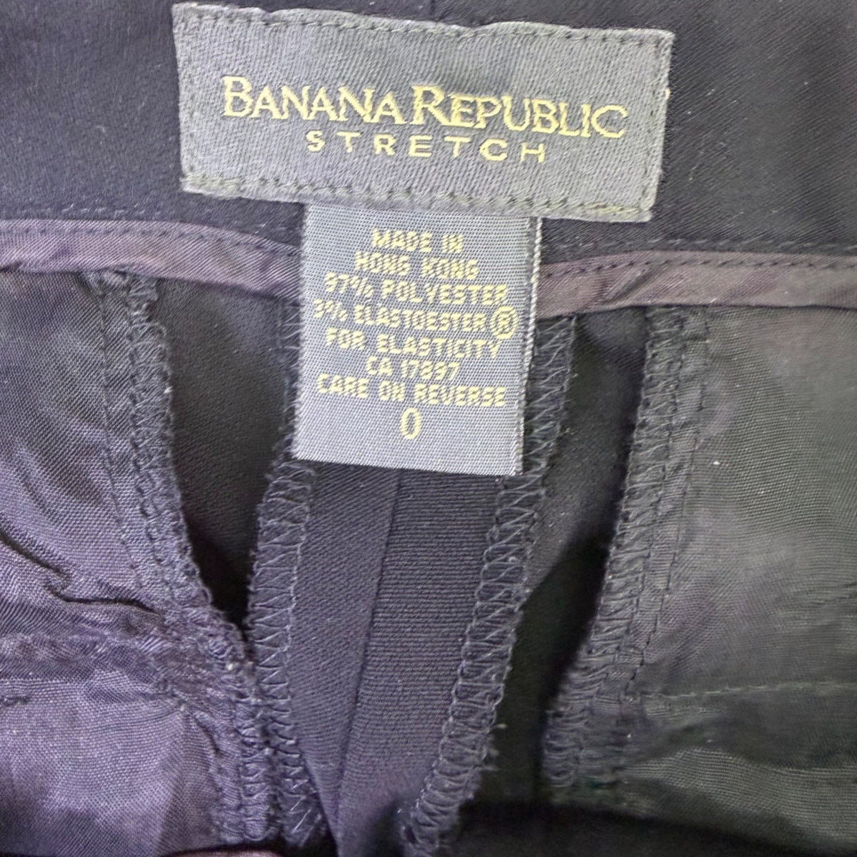 Banana Republic Womens Black Stretch Dress Pants Slim Fit Size 0