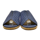 Array Women’s Blue Perforated Espadrille Wedge Sandals Size 10N