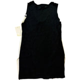 Forom Womens Black & Cream Sleeveless Open Front Cardigan Vest With Tie Detail