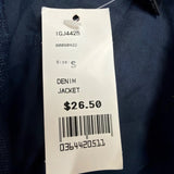 LVLX Womens Navy Blue Cotton Blazer Short Sleeve Fitted Button-Up Jacket Size S