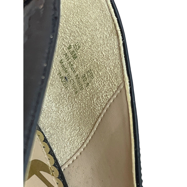 Sam Edelman Hazel Pump Pointed Toe Stiletto Black Gold Sparkle High Heels Sz 9.5