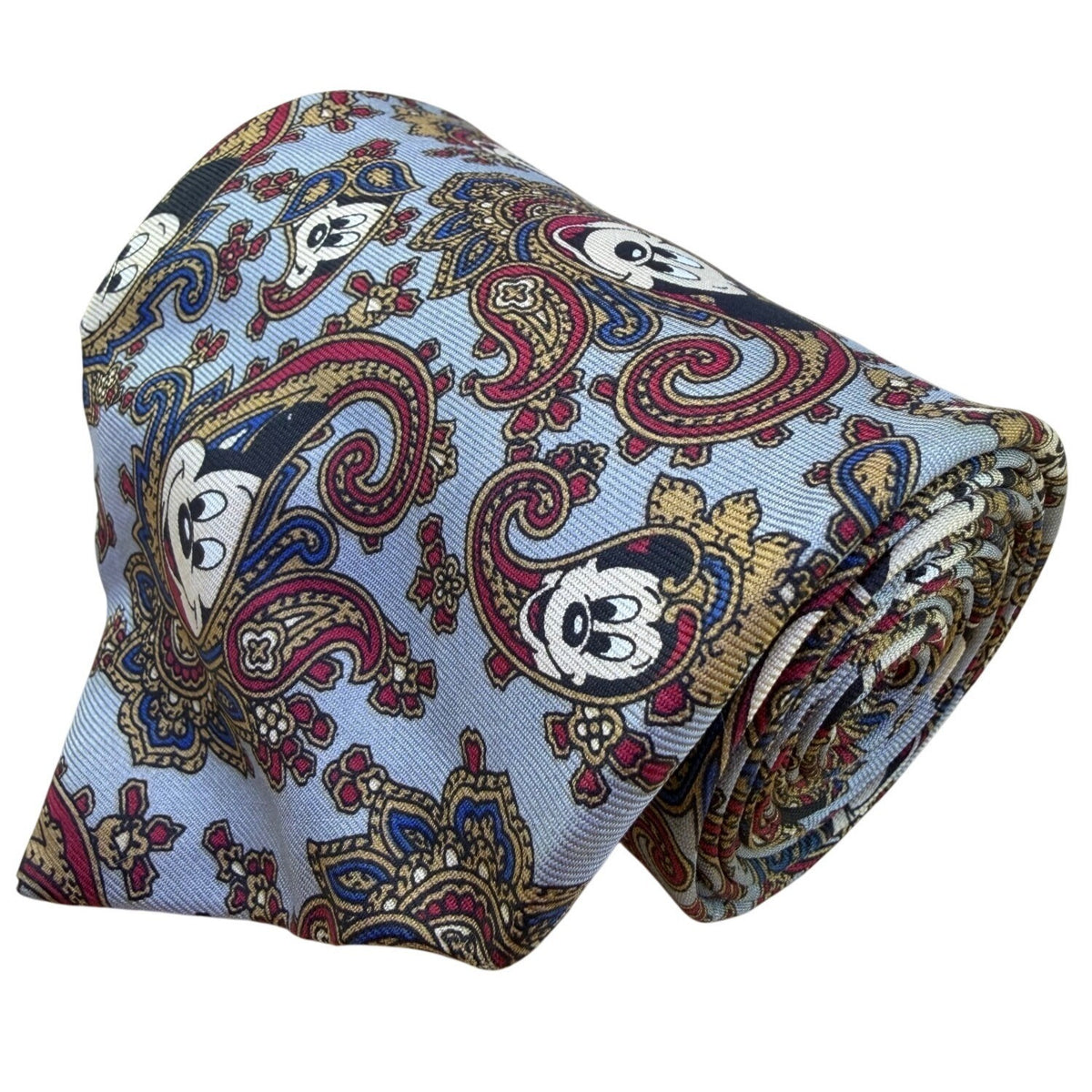 Balancine Mens Blue 100% Silk Disney Mickey Mouse Paisley Tie The Tie Works