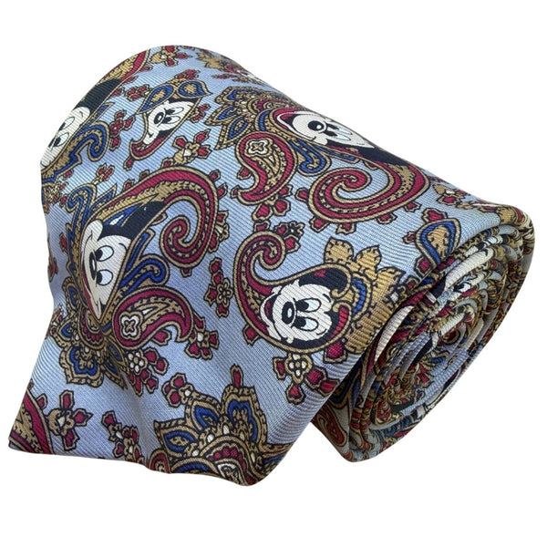 Balancine Mens Blue 100% Silk Disney Mickey Mouse Paisley Tie The Tie Works