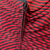 Vintage A.J. Bari Strapless Red & Black Striped Polka Dot Dress Size 4
