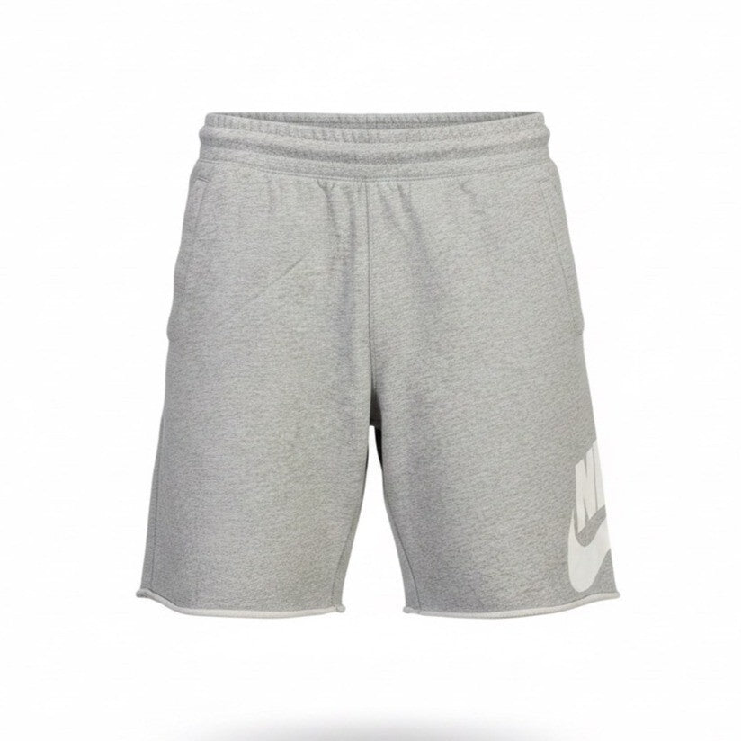 Nike Mens Gray Drawstring Shorts With Logo Graphics Casual Lightweight Size L
