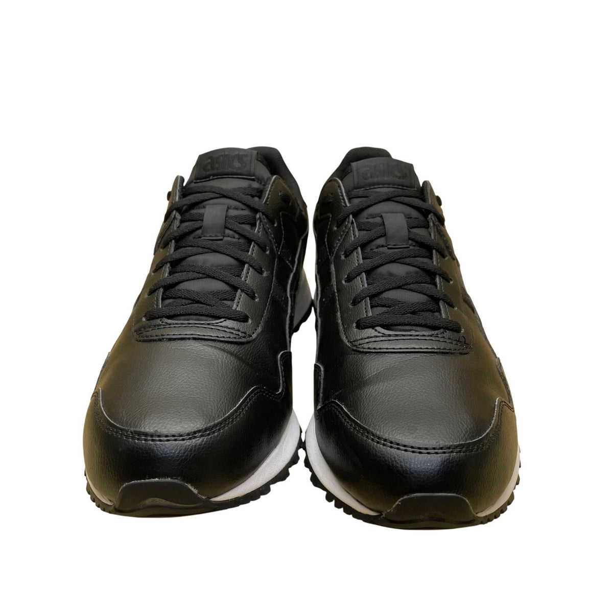Asics Men’s Black Leather Lace-Up Cushioned Sole Casual Running Sneakers Size 13