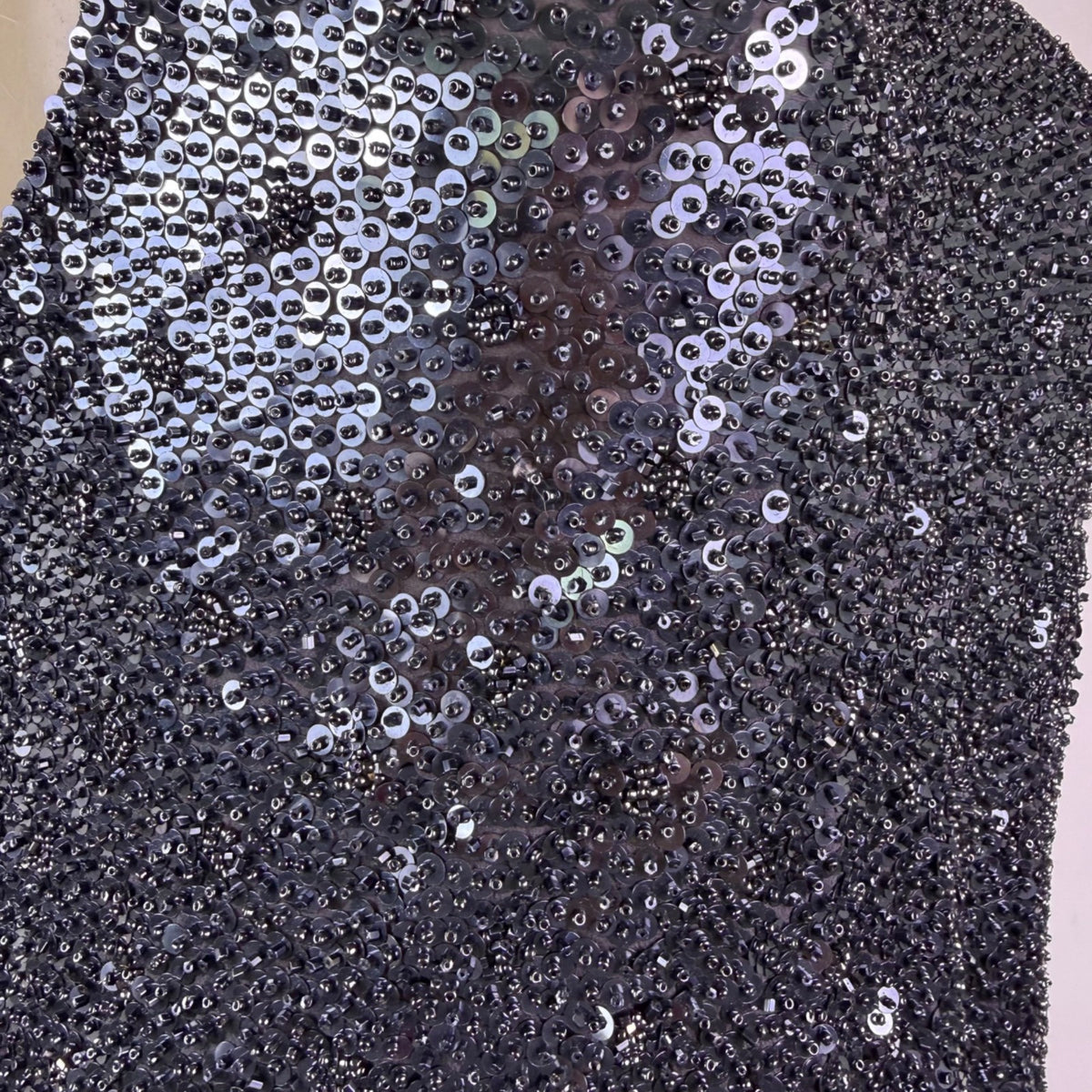 Carmen Marc Valvo Womens Black Silk Sequin Sleeveless Dress Size 10