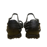 Skechers Women’s Black Strappy Cushioned Sole Open Toe Flat Sandals