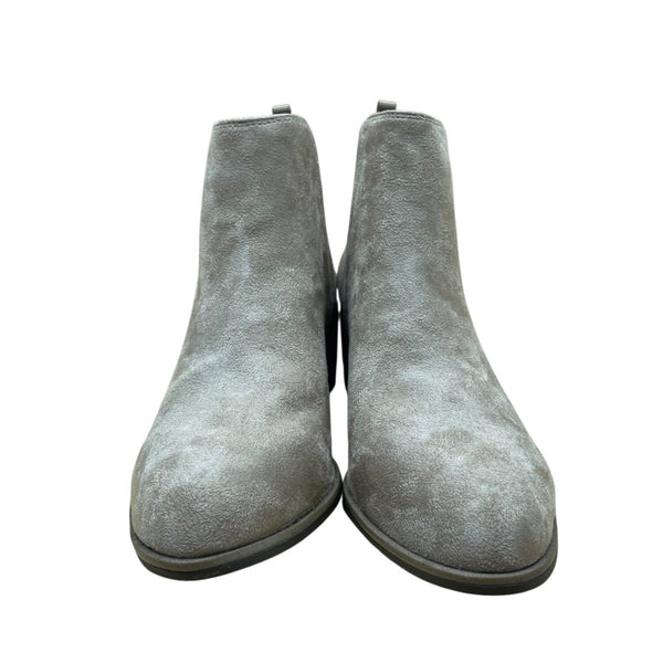 Dr. Scholls Women’s Putty Gray Fabric Block Heel Teammate Ankle Boot Size 8M