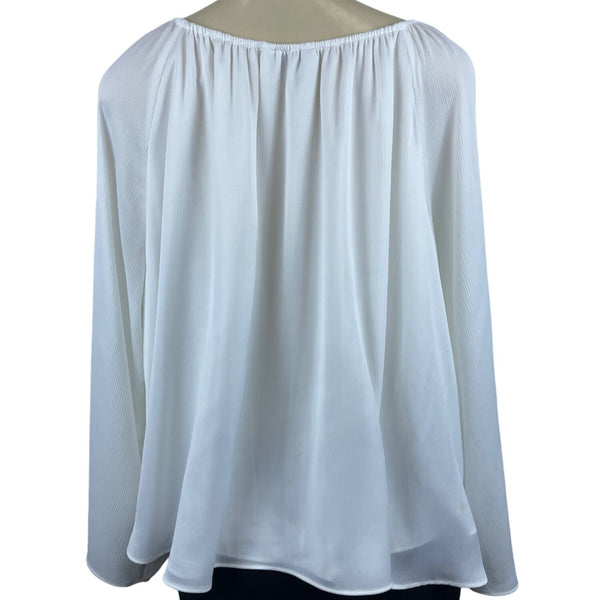 Elizabeth And James Women's White Long Sleeve Blouse Sz XL New