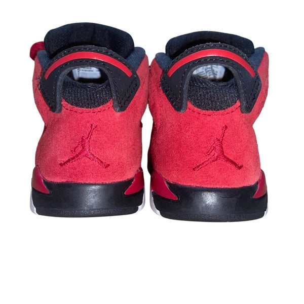Air Jordan Kids Red Toro Bravo Retro 6 Suede Lace Up Basketball Shoes Size 5C