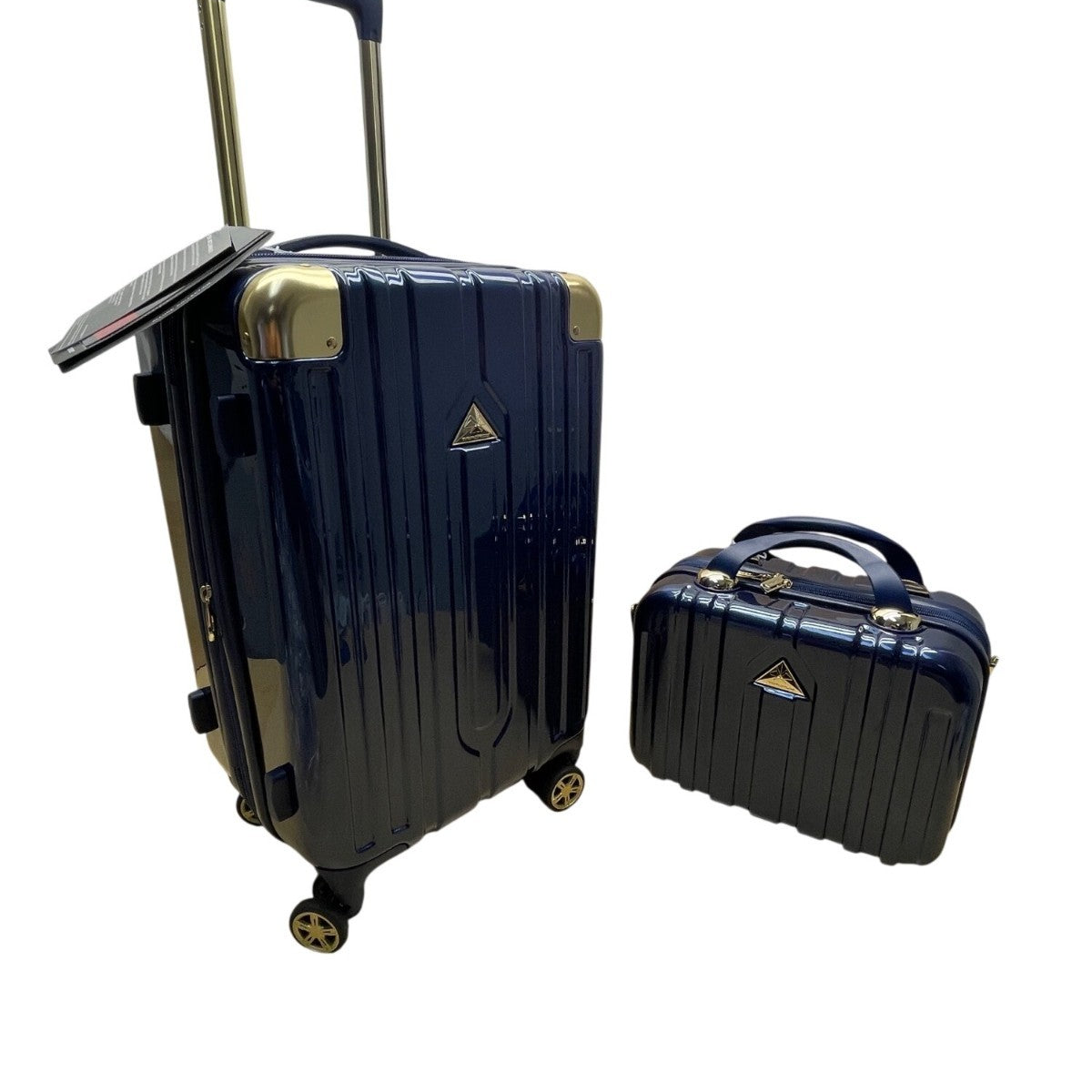 Triforce Unisex Blue Aluminum 2-Piece Luggage Set With Spinner Wheels & TSA Lock
