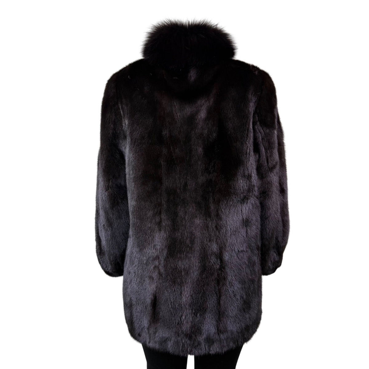 Rosendorf/Evans Womens Black Genuine Mink Fur Coat Luxurious Vintage Sz M