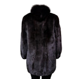 Rosendorf/Evans Womens Black Genuine Mink Fur Coat Luxurious Vintage Sz M