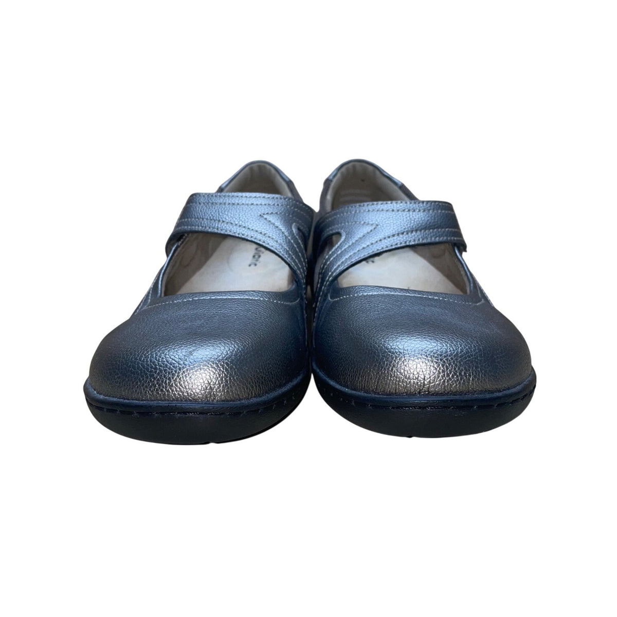 Oviaric Women’s Silver Faux Leather Strap Closure Mary Jane Shoes Size 9US