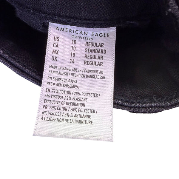 American Eagle Womens Black Super Stretch Denim Skinny Jeans Size 10 