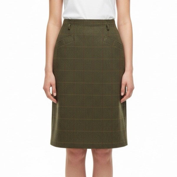 Anne Klein Womens Brown Plaid Wool Pencil Skirt Vintage Office Attire Sz 10