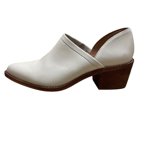 Madewell Women's White Leather Slip-On Comfort Block Heel Mule Shoes Size 7.5