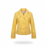 Ann Taylor Loft Womens Yellow Button Front Jacket With Pockets Size 4P