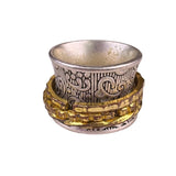 Two-Tone Bali Style Wide Ring Pagan Design Various Metal Size 9 Vintage Look