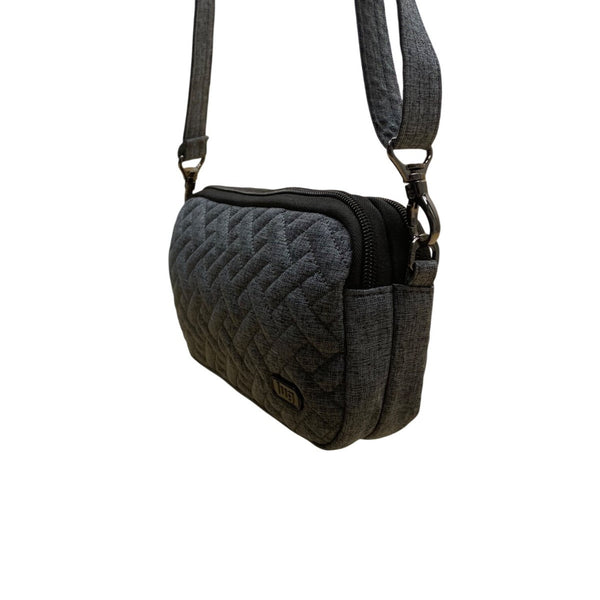 Lug Women’s Gray Quilted Adjustable Strap Zip Compartments Crossbody Bag