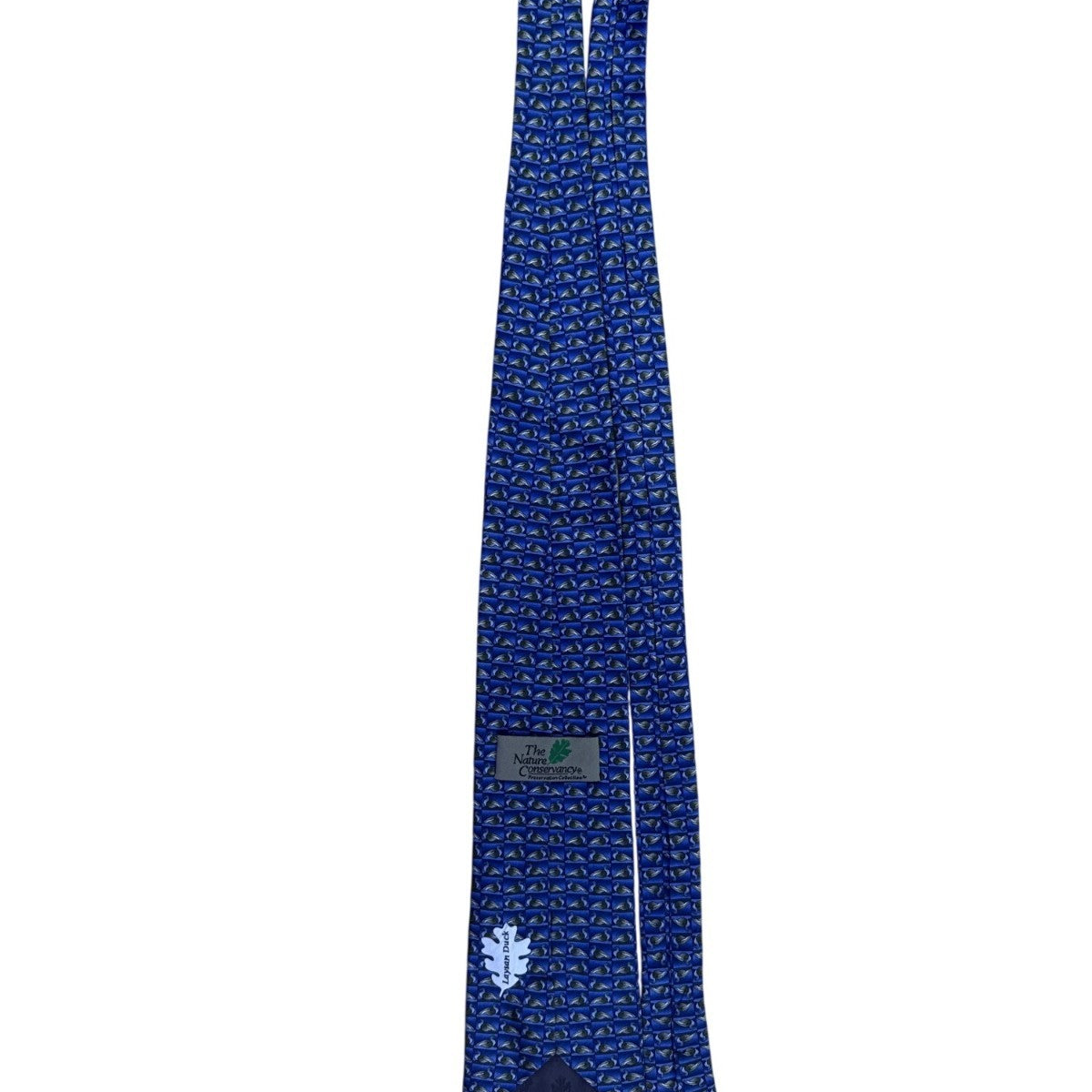 The Nature Conservancy Mens Blue Silk Duck Pattern Neck Tie Hand Made Imported