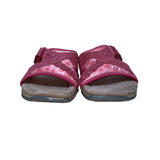 Earth Origins Women’s Red Pig Suede Floral Accent Sander Slip-On Sandals Size 7M