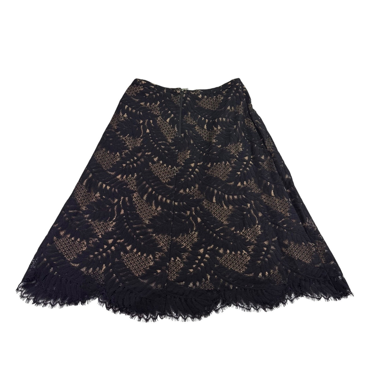 BCBGMaxAzria Womens Beige/Black Lace Crop Top & Maxi Skirt Set  Elegant Size 8 