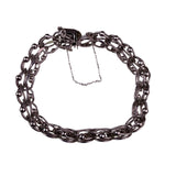 Vintage Sterling Silver Multi-Link Charm Bracelet With Box Clasp Elegant