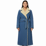 Fashion Nova Womens Blue Denim Sherp Coat  Casual Cozy Mid-Length Sz XS - New