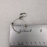 Silver Tone Womens Mixed Bead Hoop Earrings & Wire Bangle Bracelet Set