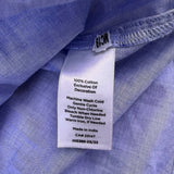 Talbots Womens Blue Cotton Blouse Petite Eyelet Embroidered Button-Front Sz  XLP