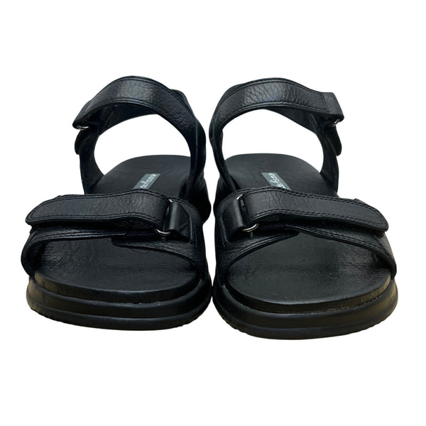 Easy Spirit Woman's Black Leather With Adjustable Straps Wheeze Sandals Size 7M