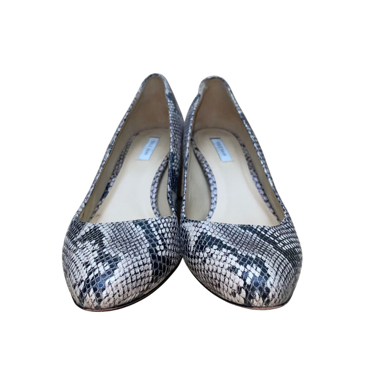 Cole Haan Women’s Beige Snakeskin Leather Closed-Toe Pumps Size 7B