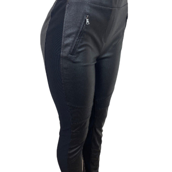 BCBG Maxazria Women's Black Moto Pants BlackFaux Leather Pants Size M