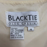 Blacktie Oleg Cassini Womens Beige Two-Piece Tank Top & Skirt Set Size 14