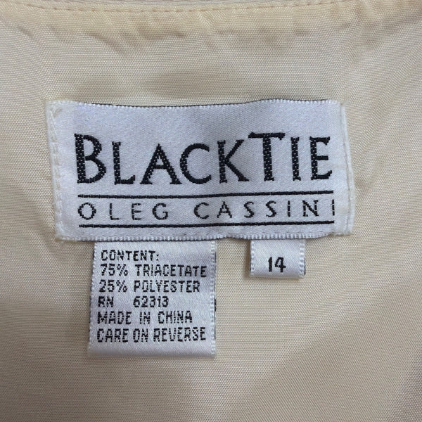 Blacktie Oleg Cassini Womens Beige Two-Piece Tank Top & Skirt Set Size 14