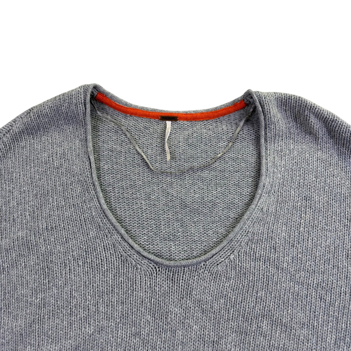 Free People Womens Gray Cotton Knit Cropped Sweater Casual Pullover Size S